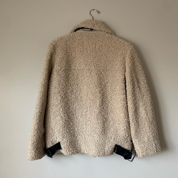 Zara Shearling Moto Style Jacket - Picture 5 of 6